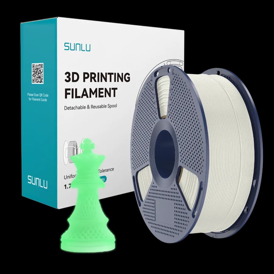 SUNLU PETG Glow In The Dark White 1 кг 1.75 мм — котушка філаменту